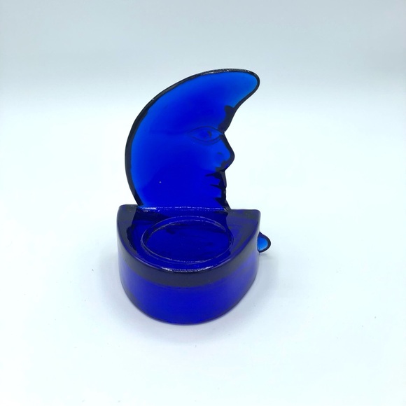 Cobalt Blue Moon Tea Light Candle Holders 🌙 - Picture 4 of 7